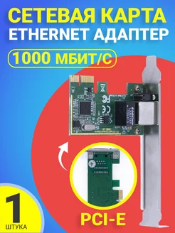 Сетевая карта Ethernet PCI-E 1000 мбит/сек GSMIN 67587184 купить за 411 ₽ в интернет-магазине Wildberries