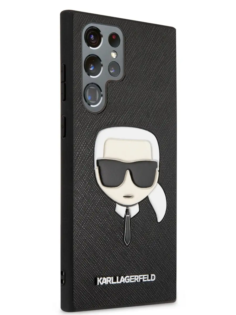 Чехол-книжка KARL Lagerfeld для iPhone XS/X, Карл Лагерфельд и Шупетт (изображение 3D), черный