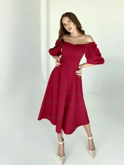 Платье вечернее миди с открытыми плечами VESNA DRESS 67830305 купить за 2 472 ₽ в интернет-магазине Wildberries