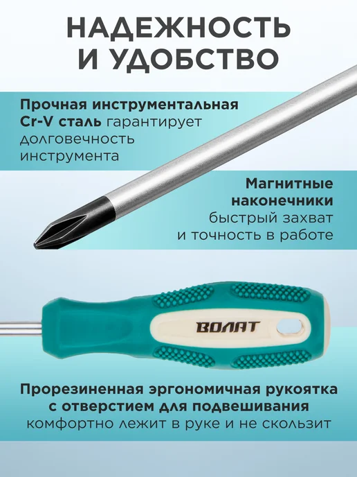 ВОЛАТ Набор отверток для дома 6 предметов, вариант, фото 3