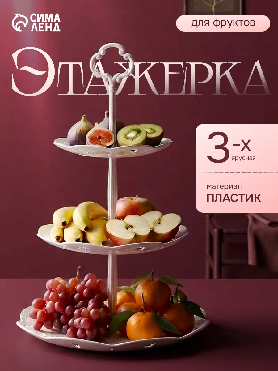 Этажерка для фруктов 3 яруса, 21,5х29 см