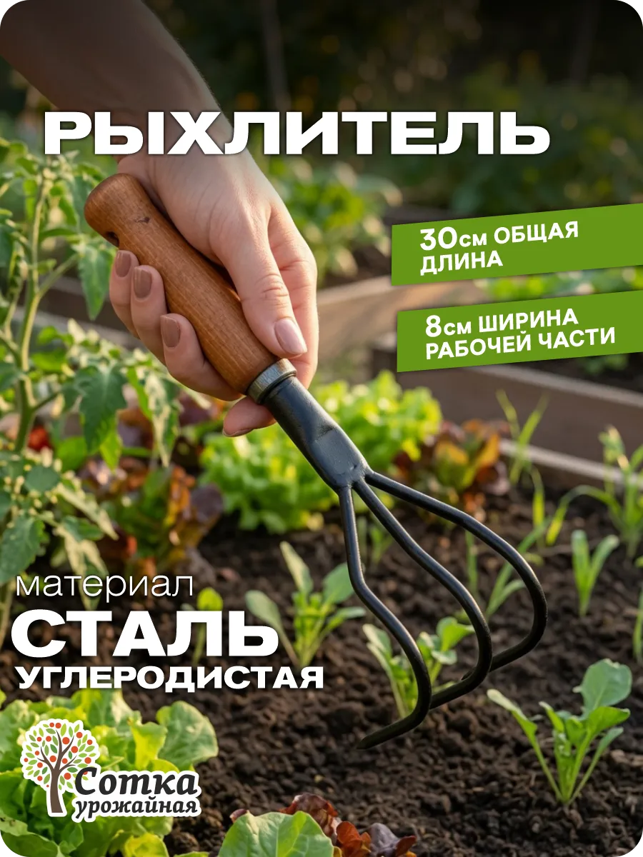 Рыхлитель садовый ручной маленький для огорода
