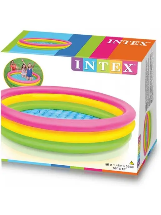 Intex Бассейн надувной детский 86 см, желтый, в упаковке 1,7 кг, фото 5
