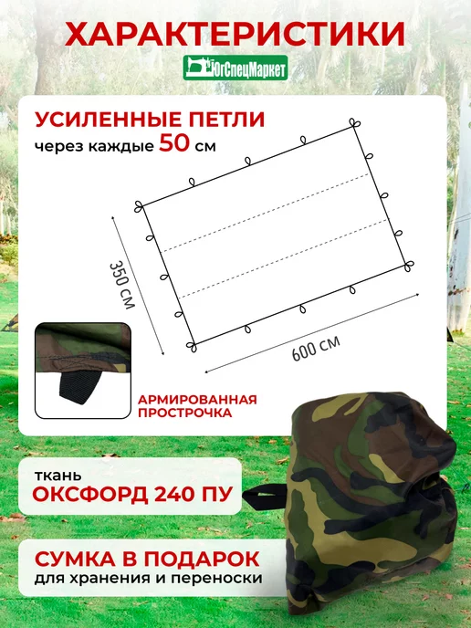 Туристический тент 6х3,5, вариант, фото 2