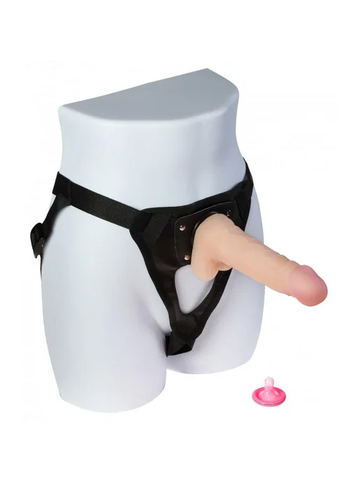 Lovetoy Рельефная насадка для страпона Harness, бежевый