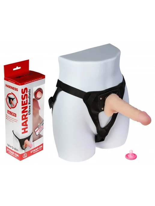 Lovetoy Рельефная насадка для страпона Harness, бежевый, фото 2