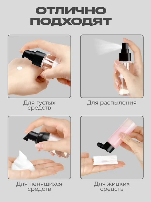ANDA Дорожный набор флаконов для путешествий, черный, фото 4