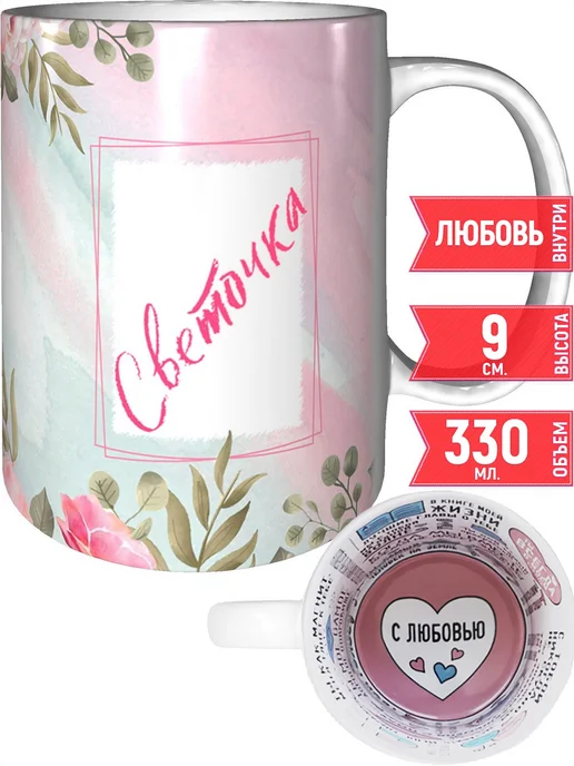 grand cadeaux Кружка именная Светочка - внутри признания в любви, вариант