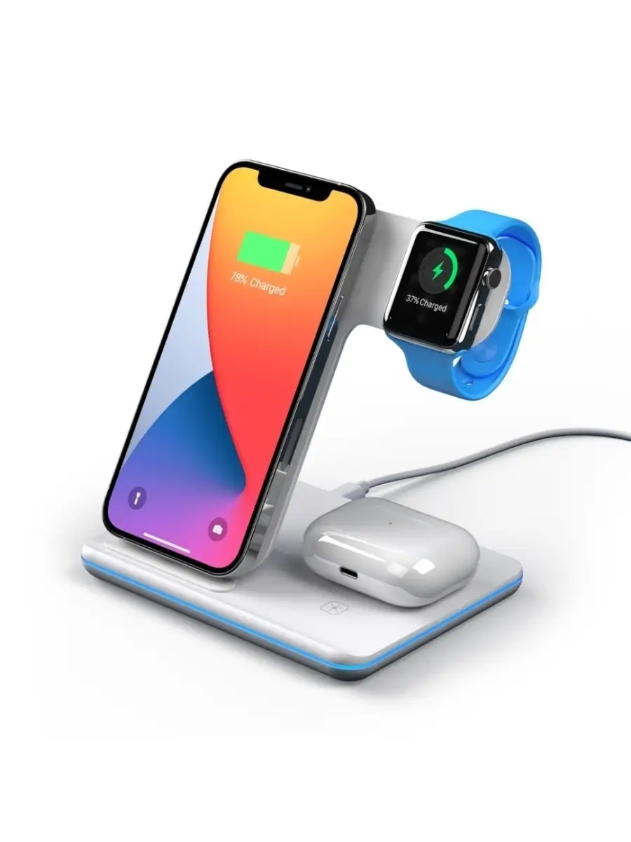 Зарядная Станция Deppa 3 in 1 Charging Stand Neo для iPhone/AirPods/Apple  Watch, Белый (24017 Deppa 68457807 купить в интернет-магазине Wildberries