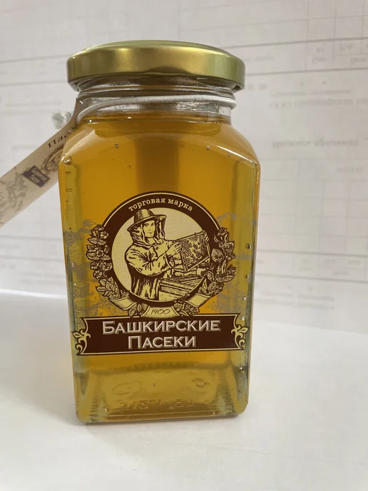 Башкирские пасеки Мед башкирский липовый натуральный свежий 400 гр, 400 г, фото 2