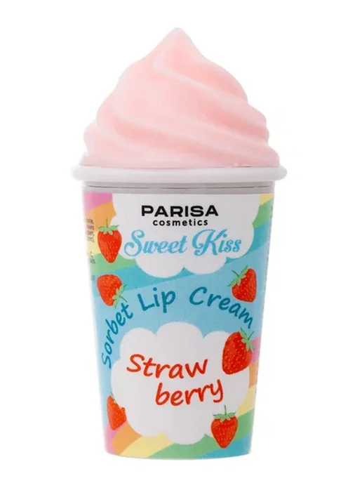 PARISA COSMETICS Бальзам для губ Sorbet Lip Cream Strawberry, бежевый