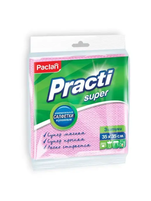 Paclan Салфетка универсальная для уборки Practi Super 35х35 см, 35x35 см