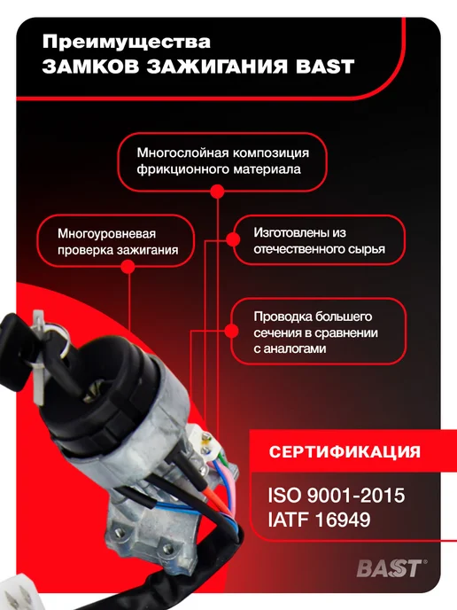 Bast Замок зажигания для а м ВАЗ 2110-12 н о, вариант, фото 2