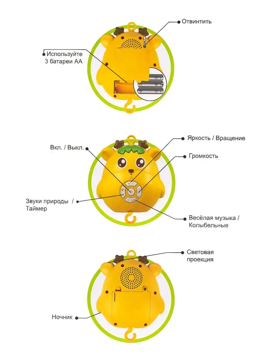 Мобиль музыкальный для новорожденных в кроватку Babys Zone 68648549 купить  за 1 748 ₽ в интернет-магазине Wildberries