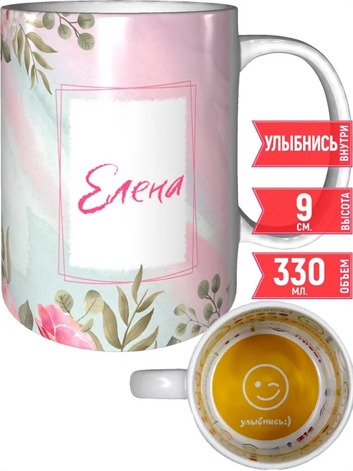 grand cadeaux Кружка именная Елена - улыбнись внутри, вариант