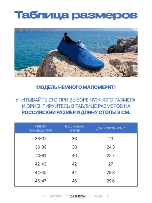 Аквасоки Коралловые тапочки для моря Аквашуз, синий, фото 5