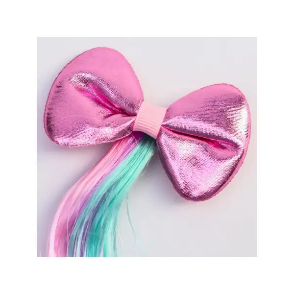 Прядь для волос с бантиком розовый для девочек