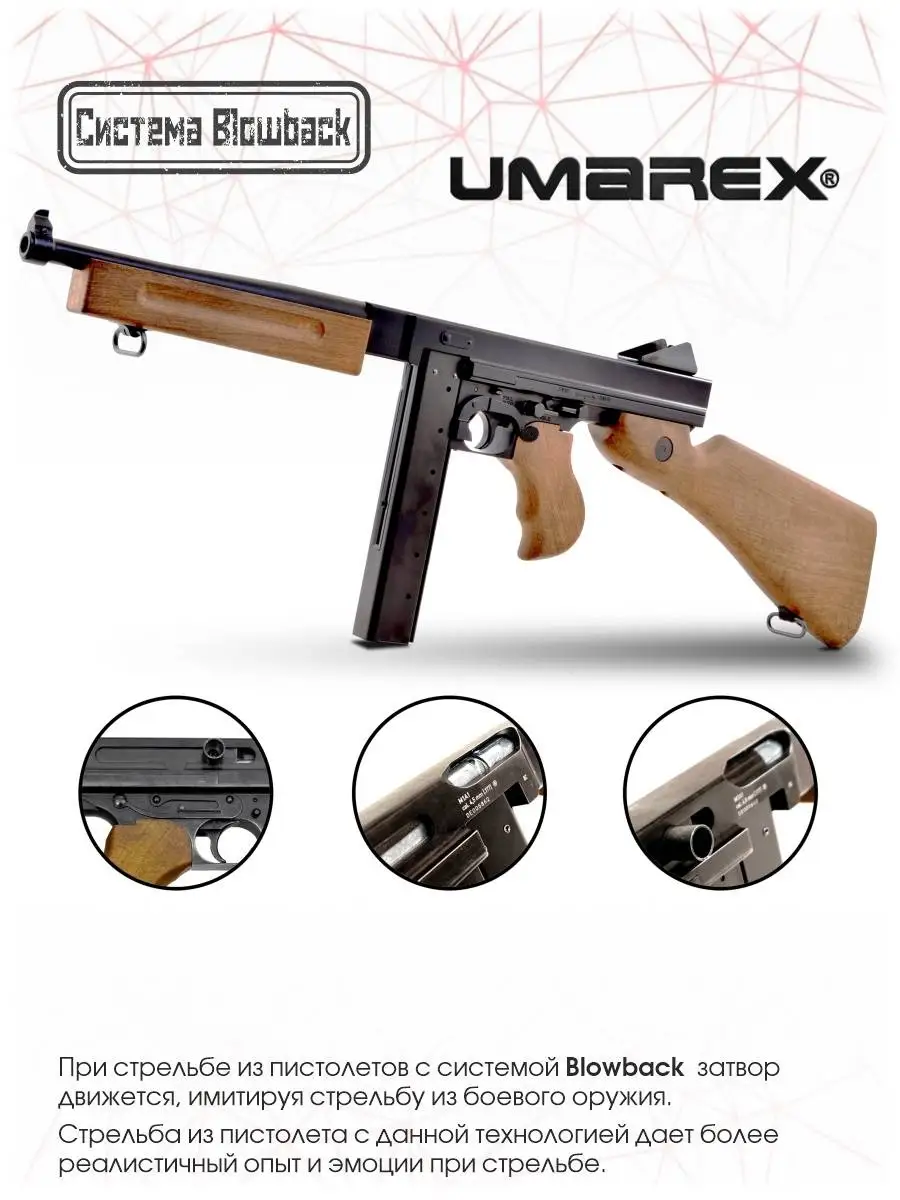 Пистолет пневматический Umarex Legends M1A1 (Авт. Томпсона) UMAREX 68782192  купить в интернет-магазине Wildberries