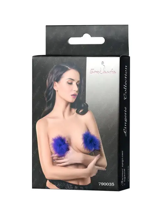 Erolanta Круглые пестисы с пухом фиолетовые, фиолетовый, фото 3