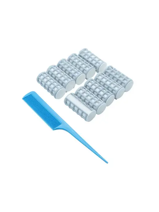 Valexa Термобигуди с решеткой D-21 мм 10 шт, расческа 1 шт, 10 шт, 1 шт, фото 7