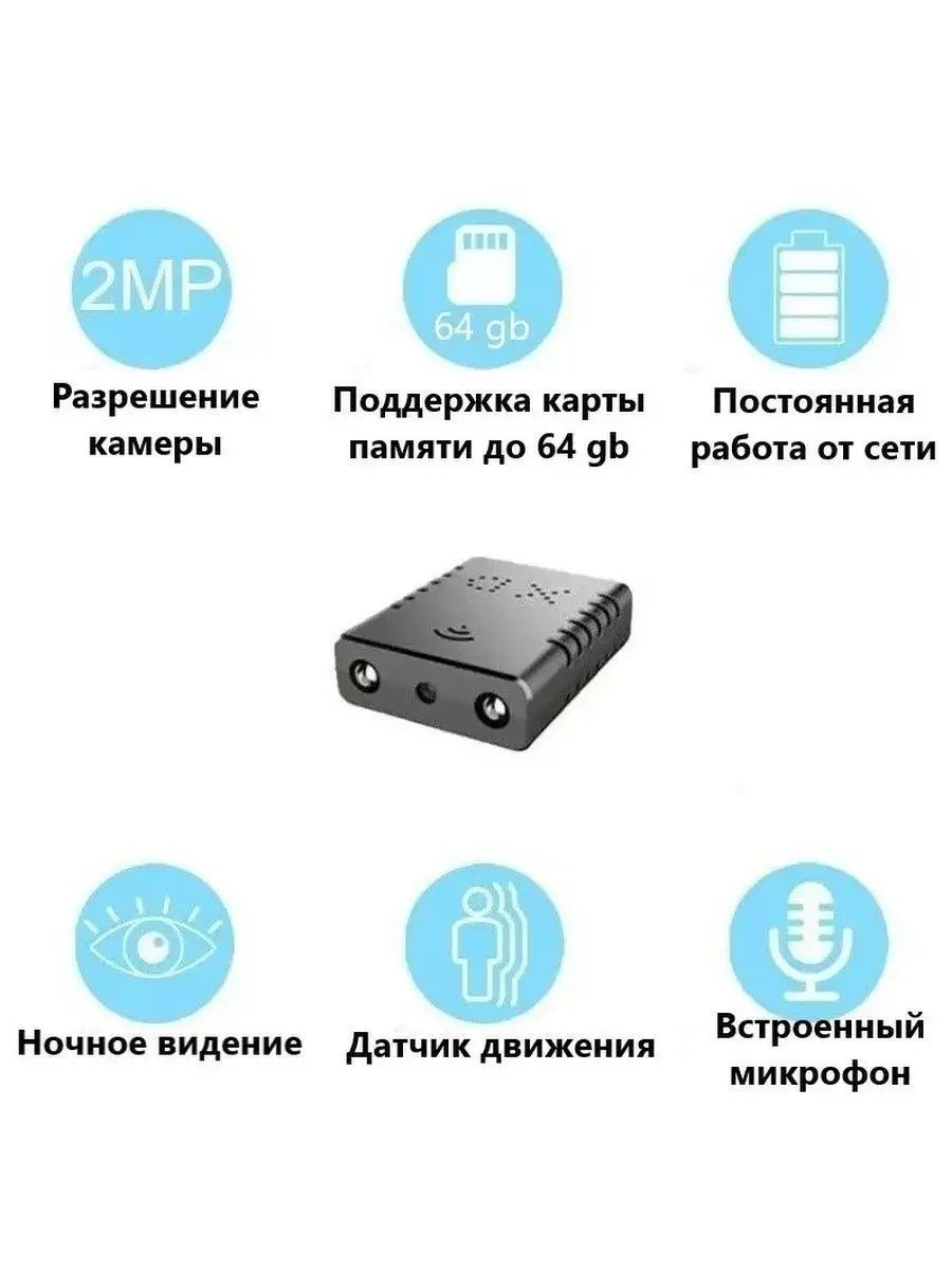 Самая маленькая камера Мини Wi-Fi СХЕМАТЕХ 69047348 купить за 2 733 ₽ в  интернет-магазине Wildberries