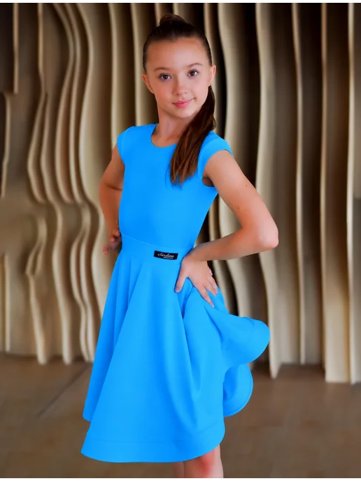 SARDANA DRESS Рейтинговое платье для бальных танцев, голубой, фото 5