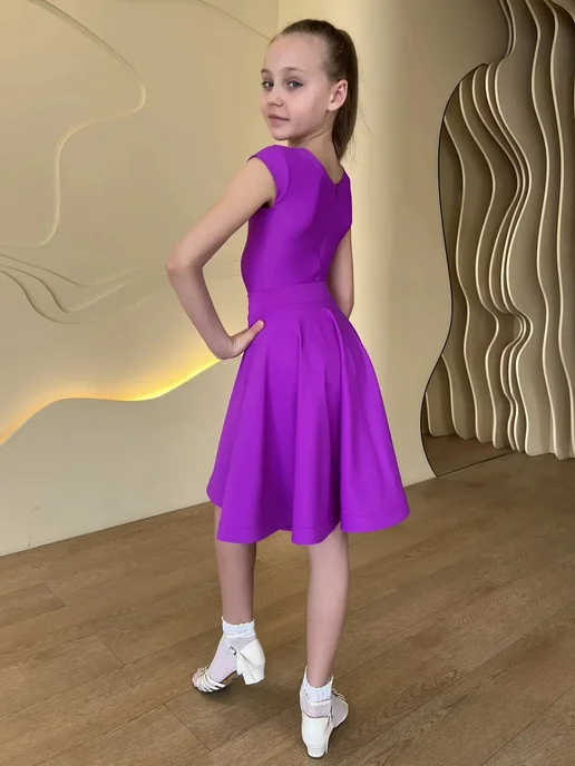 SARDANA DRESS Рейтинговое платье для бальных танцев, фиолетовый, фото 3