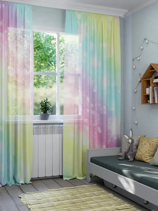 Homepick Тюль в гостиную и спальню, в детскую с принтом 290х265, вариант, фото 2