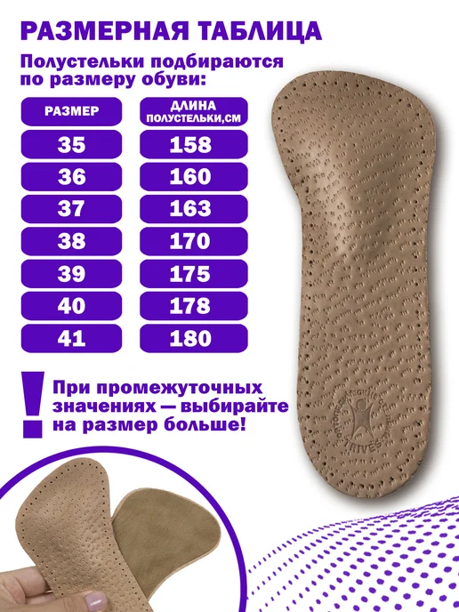 Trives Полустельки ортопедические для обуви при плоскостопии, бежевый, фото 2