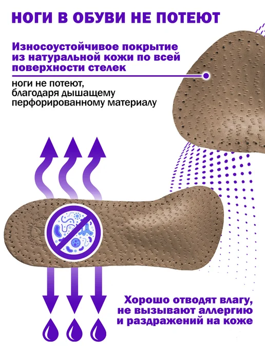 Trives Полустельки ортопедические для обуви при плоскостопии, бежевый, фото 6