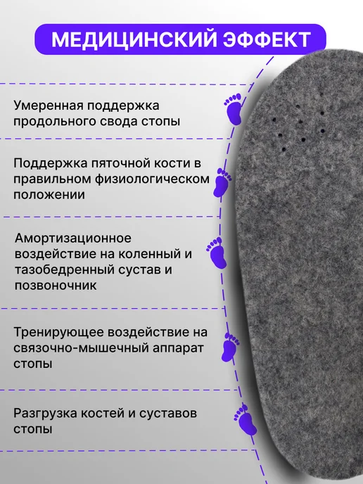 Trives Стельки ортопедические зимние детские при плоскостопии, серый, фото 3