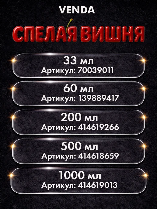 Venda Отдушка Спелая вишня для свечей и мыла 33 мл, 33 мл, фото 3