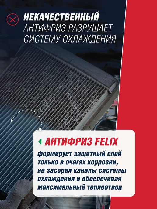 FELIX Антифриз красный G12 + 1 литр -40С, красный, фото 7