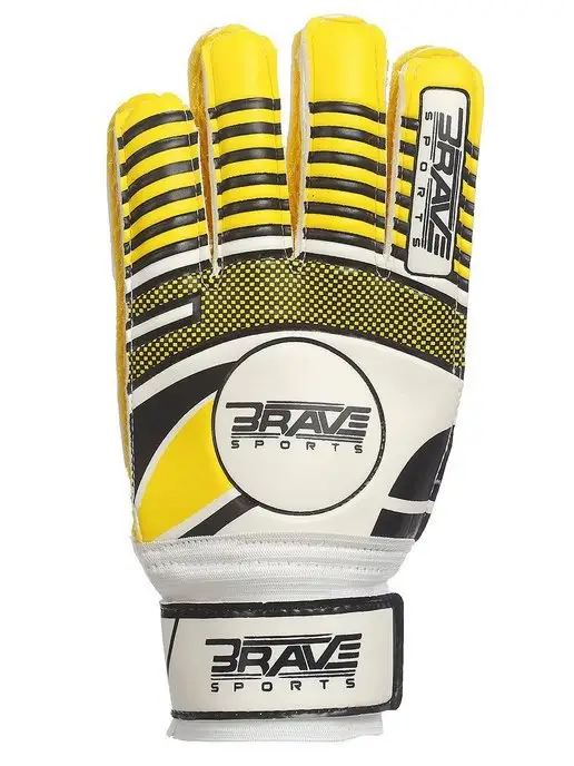 Brave Sports Вратарские перчатки футбольные детские подростковые, желтый, фото 2