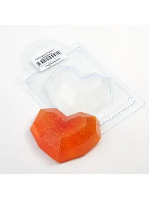 AnyMolds Сердце граненое форма для мыла, белый