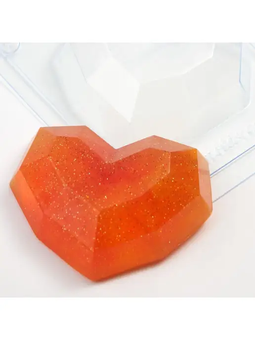 AnyMolds Сердце граненое форма для мыла, белый, фото 2