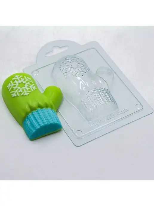 AnyMolds Варежка со снежинкой форма для мыла, белый