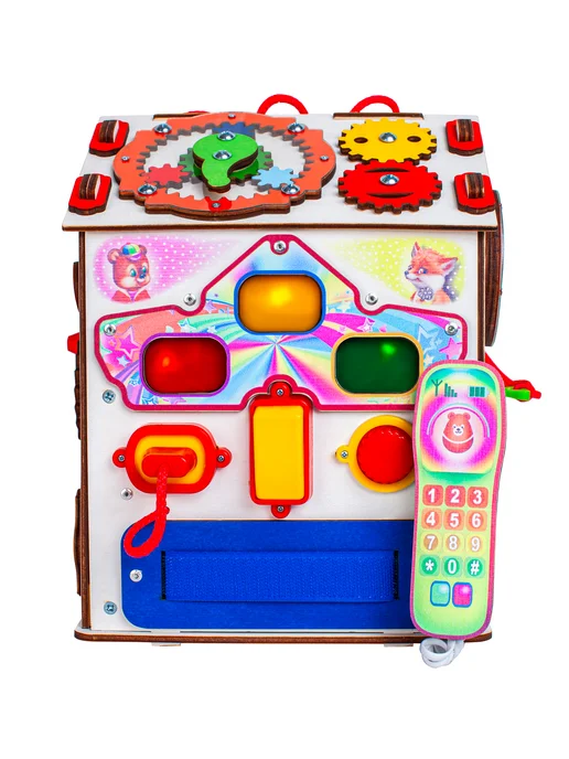 Jolly Kids Бизиборд со светом Звери, белый, фото 7