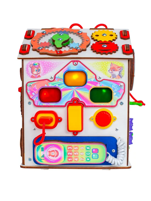 Jolly Kids Бизиборд со светом Звери, белый, фото 8