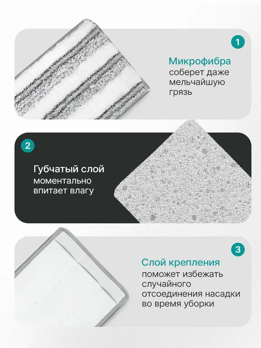 Easy Clean Насадки для любой швабры STANDART 2 шт, вариант, фото 3