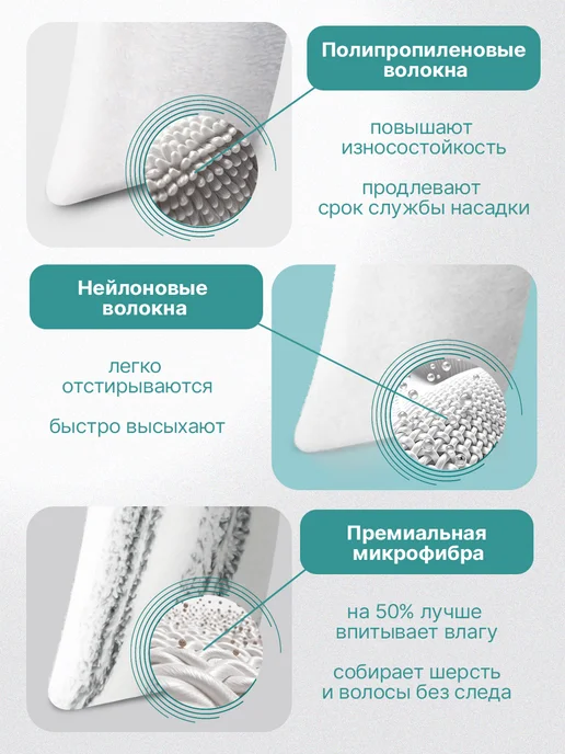 Easy Clean Насадки для любой швабры STANDART 2 шт, вариант, фото 4