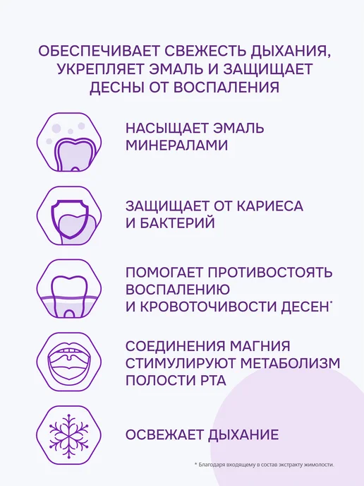 R.O.C.S. Ополаскиватель для полости рта Активный Магний, фиолетовый, фото 3