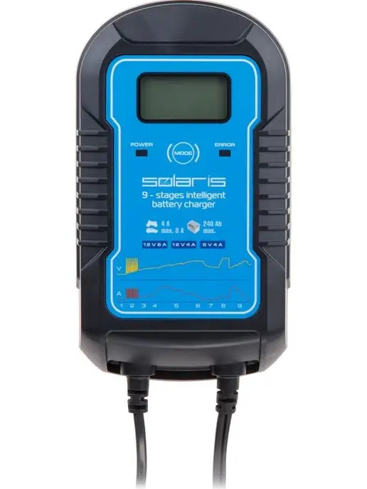 SOLARIS Зарядное устройство для аккумулятора универсальное 12v, синий, фото 6