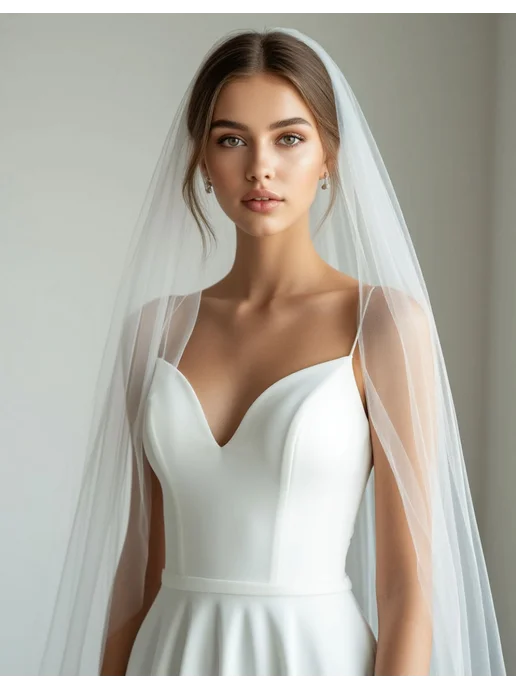 Magic Bride Фата свадебная длинная белая, белый, фото 2