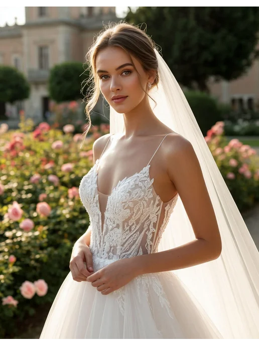 Magic Bride Фата свадебная длинная белая, белый, фото 4