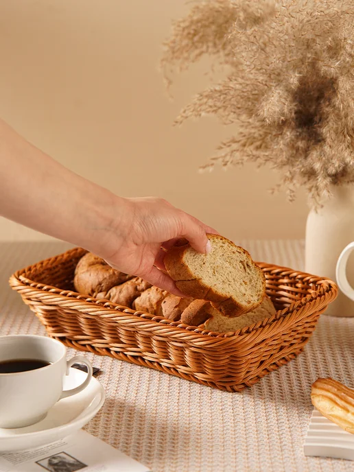 Фруктовница корзина для фруктов и хлеба на стол 30х19,5х6 см, 30x19.5x6 см, фото 6