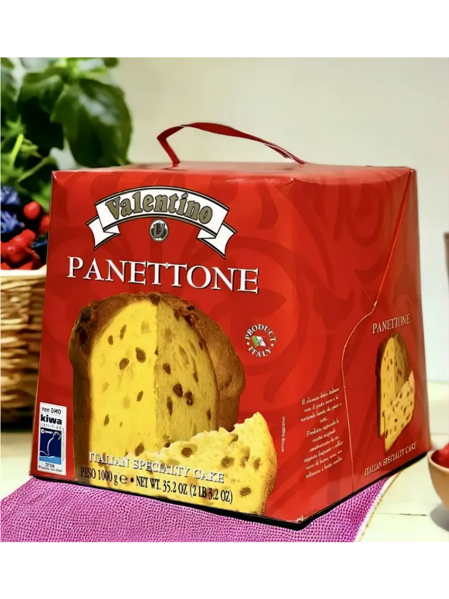 Кекс (Кулич) Panettone VALENTINO с изюмом и цукатами 1кг