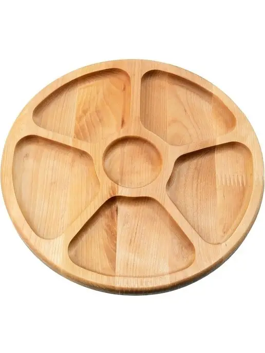 Менажница деревянная для закусок круглая - фото 10