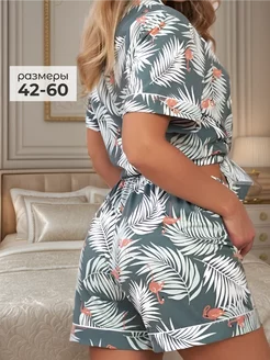 Пижама с шортами и рубашкой, домашний костюм KatrinJoan 70140982 купить за 1 424 ₽ в интернет-магазине Wildberries