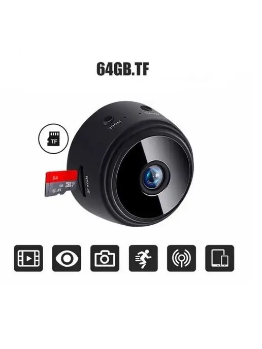 DVR Камера видеонаблюдения мини беспроводная онлайн wifi, черный, фото 8